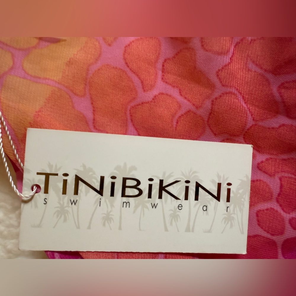 Tinibikini swim wrap cover up w/fringe hem. OSFM. NWT. Pink.Festival, beach, - Picture 7 of 8